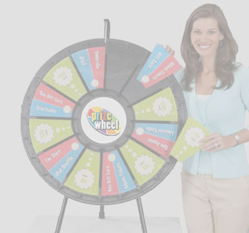 Three Sizes of Customizable Tabletop Prize Wheels