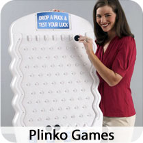 Floor and Tabletop Plinko Games are available.