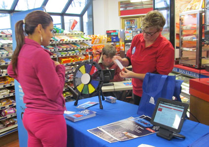 The Prize Wheel attracts customer attention