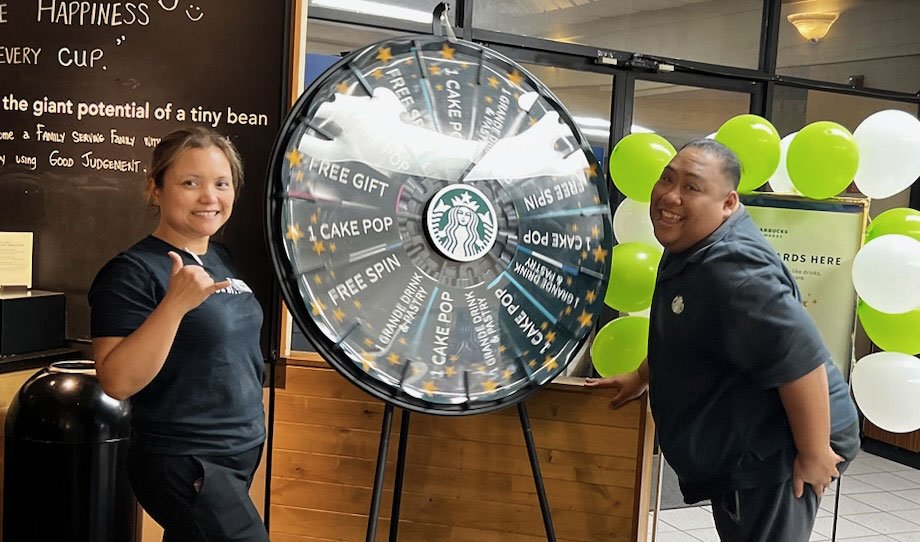 custom Starbucks prize wheel