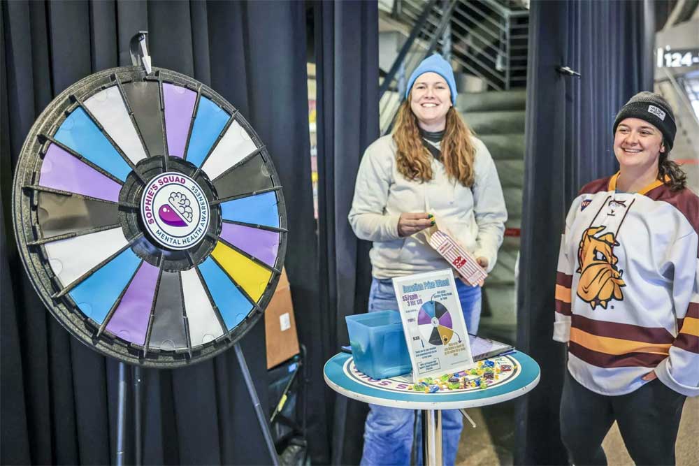 section of the prize wheel has been customized with colors that correspond to a prize